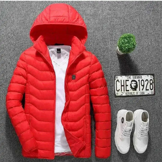 usb heated jacket | electric heating coat for men | rechargeable thermal clothing | energy saving