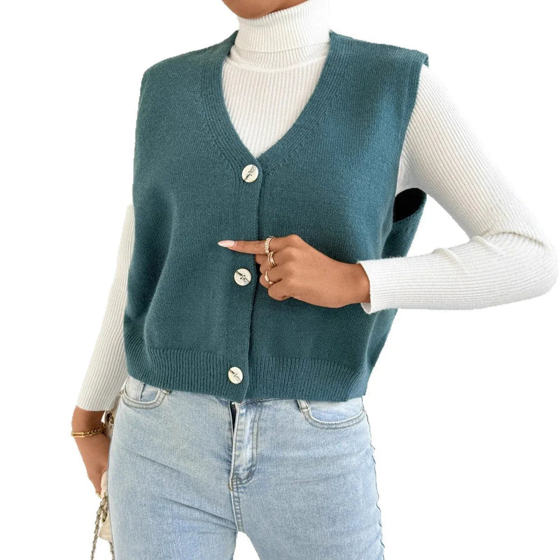 V-neck Sleeveless Vest Bandage Cardigan Coat For Women Meifu Market