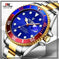 Mens Watches TEVISE Quartz Wrist Watch Waterproof Sport Business Gold Blue - color variant display