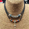 vintage tribal necklace | boho leather jewelry | double layered braided necklace | ultrasonic cleaning