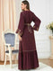 embroidered maxi dress | breathable cotton fabric | long sleeve midi dress | energy saving
