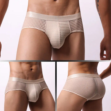 Men's Large Mesh Low Waist Wide Belt Briefs Meifu Market