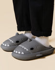 Cartoon Shark Shoes Home Slippers EVA Lovers Slippers Winter Soft Bottom Waterproof Shoes