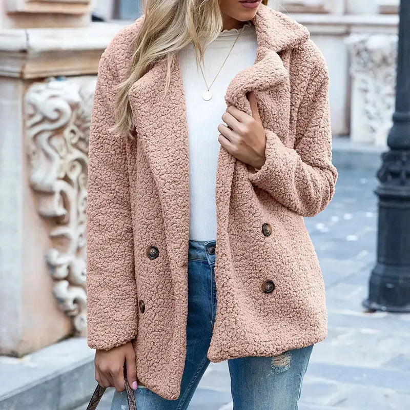 heavyweight wool blend coat | oversized fluffy cardigan | long sleeve winter jacket | energy saving