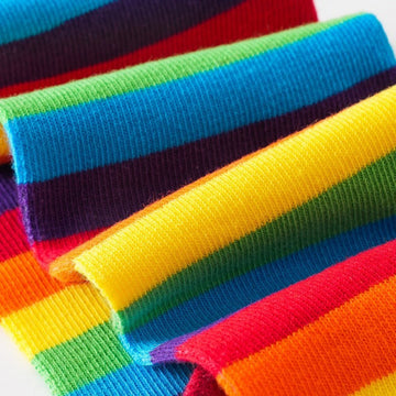 Women's Versatile Rainbow Striped Five Finger Socks meifu market