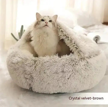 2 In 1 Dog And Cat Bed Pet Winter Bed Round Plush Warm Bed House Soft Long Plush Pets Bed Pet Products Meifu Market