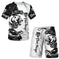 3D Printed Men's T-shirt Sports Suit - lifestyle (material: polyester | pattern: solid, check | style: casual, retro |...