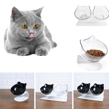Cat Double Bowl Cat Food Bowl Protects Cervical Vertebra Meifu Market