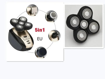 5 In 1 Multifunctional Electric Shaver 5 Blade Razor For Men Shaved Head Rechargeable Shaving Machine Beard Nose Hair Trimmer - electric razor for men head shaver for bald men grooming kit 5 in