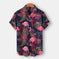 quick-dry polyester fabric | breathable short sleeve shirt | tropical palm tree print | energy saving