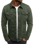 Casual Men Jacket Denim Button Shirt Meifu Market