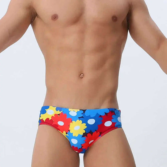 Flower Colorful Printing Swim Briefs Meifu Market