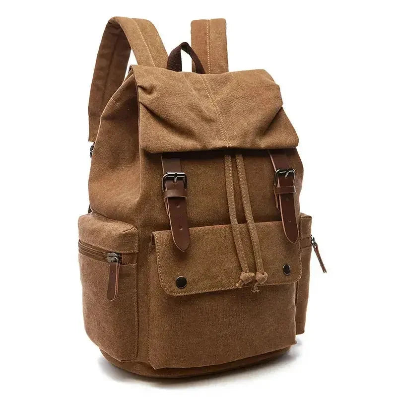 waterproof canvas backpack | 15-inch laptop compartment | vintage travel backpack | energy saving