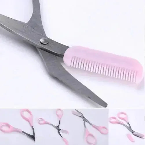 stainless-steel eyebrow scissors | professional eyebrow grooming kit | eyebrow shaping scissors with comb | energy saving