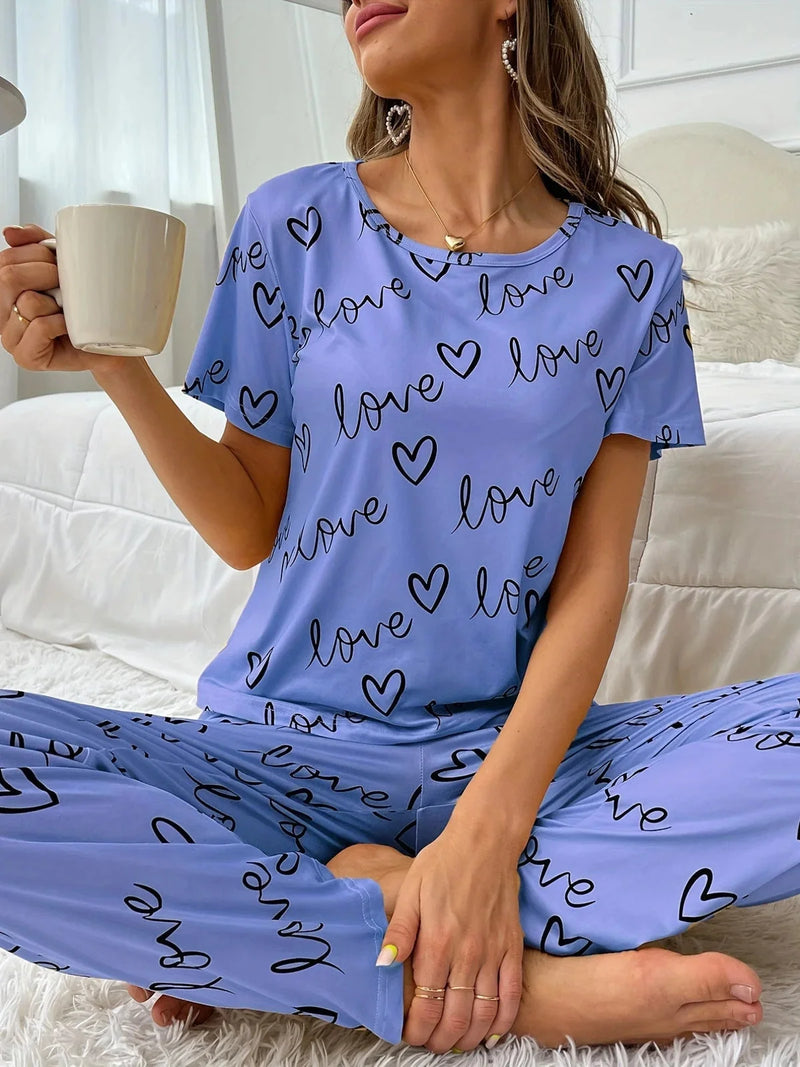 womens cotton lounge set | oversized sleep shirt | breathable pajama set | energy saving