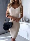2pcs Suit Women's Solid Stripe Long-sleeved Top And Tight Suspender Skirt Fashion Autumn Winter Slim Clothing Meifu Market