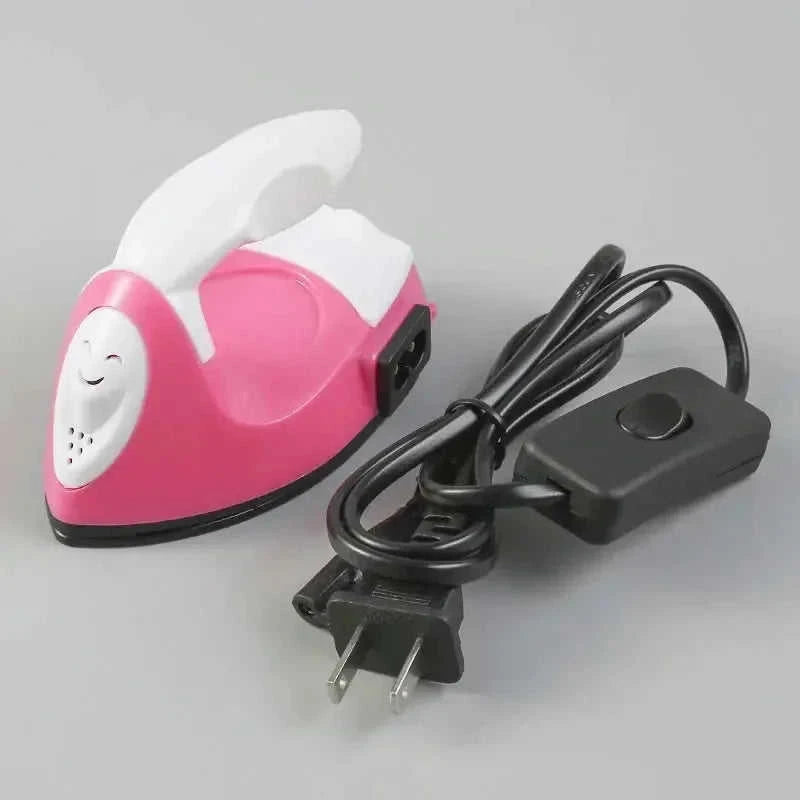 mini electric iron for kids | child safe sewing tool | diy fabric stickers kit | ultrasonic cleaning