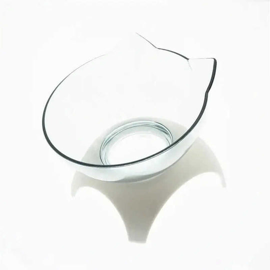 Non Slip Double Cat Bowl With Raised Stand Pet Food Cat Feeder Protect Cervical Vertebra Dog Bowl Transparent Pet Products...