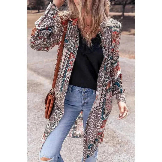 Printed Beach Cardigan Long Sleeve Top LC2542146 Color - color variant display
