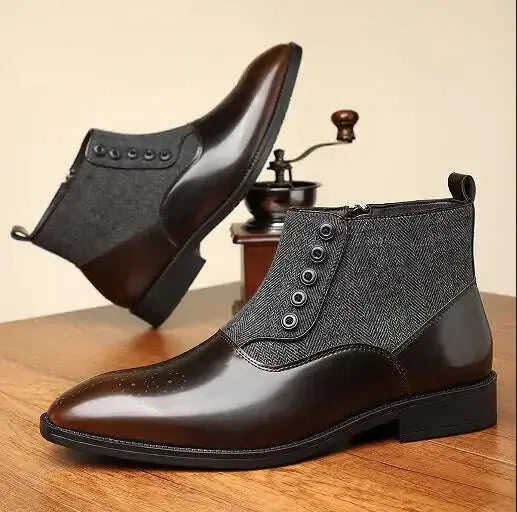 Men's British Retro Leather Dress Shoes - Versatile Business Formal Oxfords Meifu Market