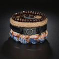 braided leather bracelet for men | vintage charm wood beads | adjustable wrap wristband | ultrasonic cleaning