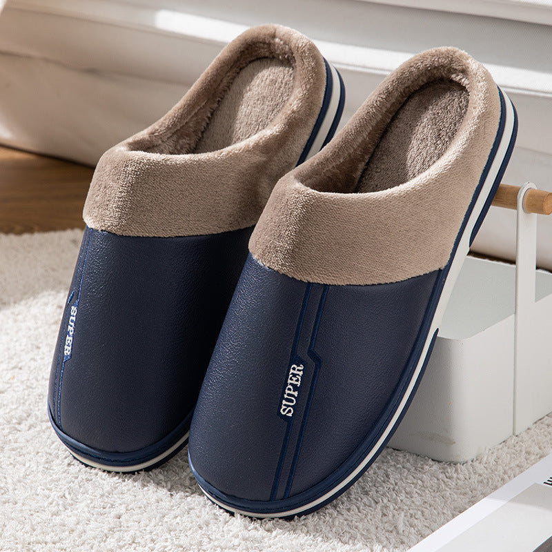 Winter Oversized Cotton Slippers Male PU Meifu Market