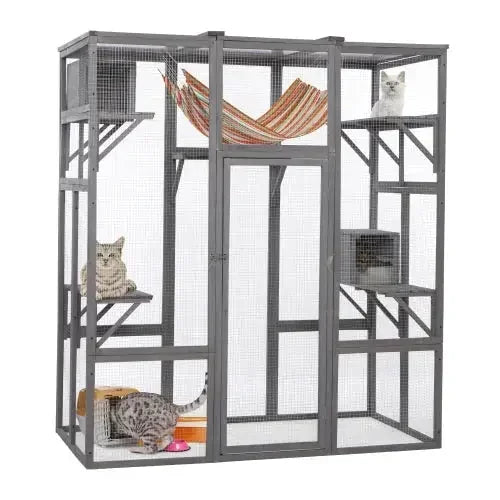 Oversized Cat Cage - Grey