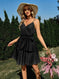 stretch fabric v-neck dress | adjustable waist strap dress | midi length summer dress | energy saving