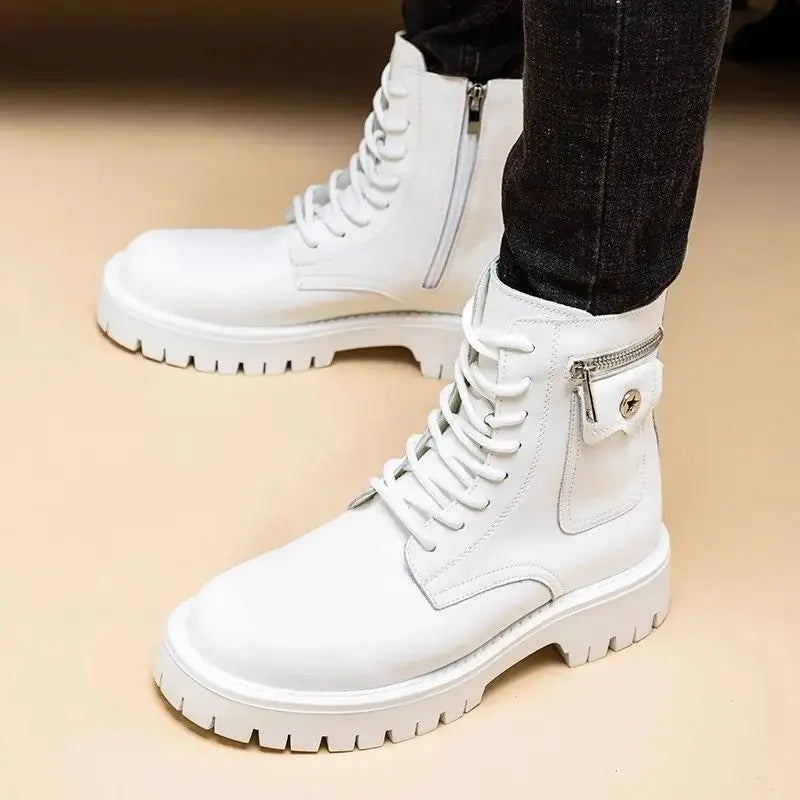 Martin Boots Men's Leather High-top Leather Shoes Meifu Market