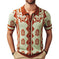Jacquard Knit Lapel Polo — Men's Open Collar Smart Casual