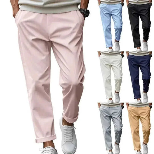 quick-dry fabric pants | elastic waistband trousers | multiple utility pockets | energy saving