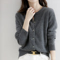 Women's Knitted Cardigan Sweater - Solid Color Loose Fit Button Front Coat Meifu Market