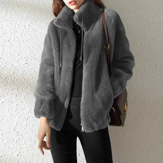 double-faced fleece fabric | high neck sweater women | warm cardigan for women | energy saving