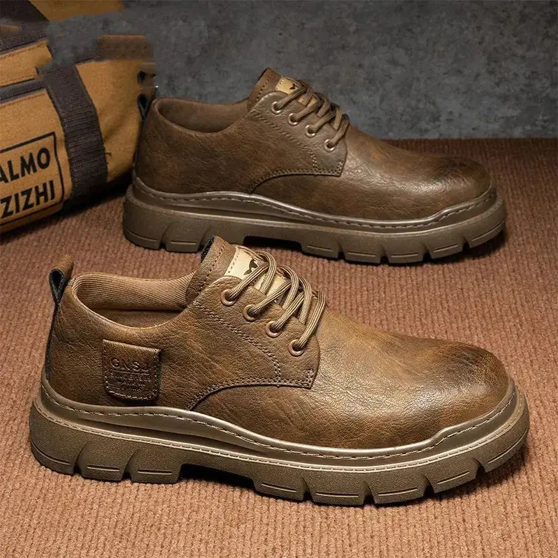 Men's Autumn Black Soft End Business Leather Men's Shoes Outdoor British Meifu Market