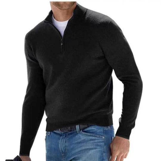 Men's Fashion Casual Long Sleeve V-neck Cashmere Zipper Top XS - packaging and presentation