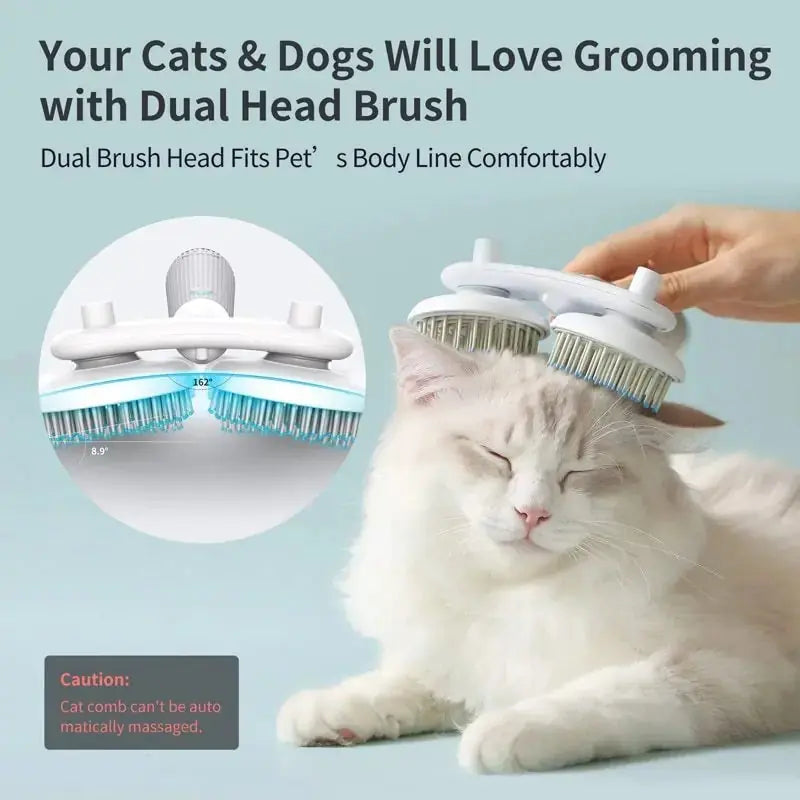 Pet Cat Brush Dog Slicker Brush Double-headed Negative Ion One-button Self Cleaning Dog Cat Hair Removal Pets Products Meifu Market
