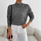 Autumn And Winter Half-high Collar Pullover Women's Fashion Solid Color Loose Knitted Top Meifu Market