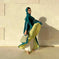 chiffon abaya dress | long sleeve color block robe | lightweight chiffon fabric | energy saving