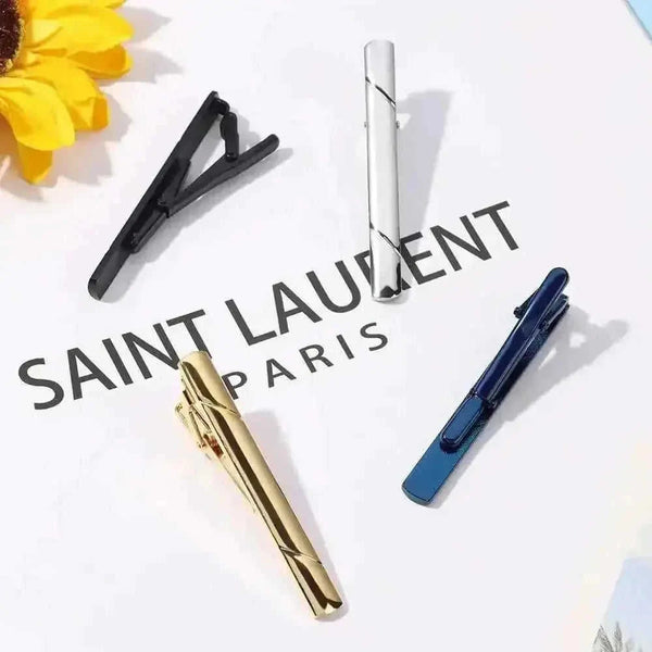 stainless-steel tie clip | gold metal tie bar | crystal tie pin for men | energy saving