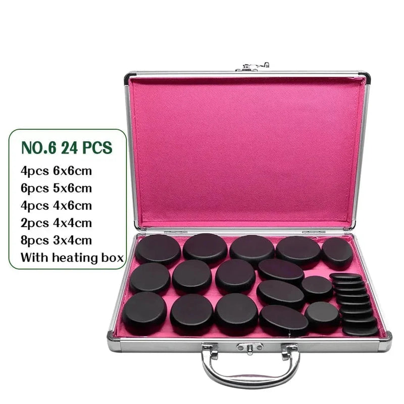 hot stone massage kit | portable stone heater box | basalt stones for massage | ultrasonic cleaning