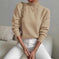 Autumn And Winter Half-high Collar Pullover Women's Fashion Solid Color Loose Knitted Top Meifu Market