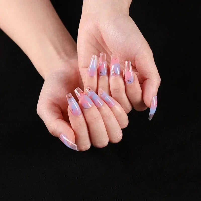 press-on nails for women | coffin shaped acrylic nails | long stiletto fake nails | energy saving