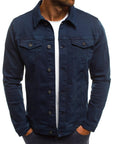 Casual Men Jacket Denim Button Shirt Meifu Market