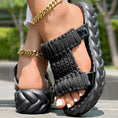 Platform Sandals Summer Braided Knit Hollow Open Toe Slipper Sandals - Anklet Not Included Meifu Market