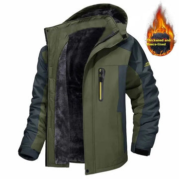 waterproof fleece lining | mid-length winter coat | outdoor hiking jacket | ultrasonic cleaning