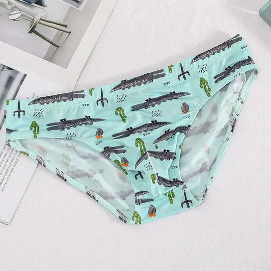 Men's Ice Silk Printed Briefs Breathable Seamless Underwear Meifu Market