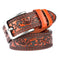 genuine leather belt for men | full grain cattlehide leather | heavy duty brass buckle | energy saving