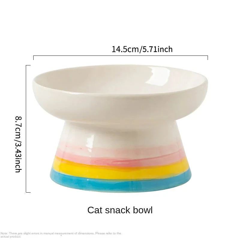 ceramic pet bowl | elevated dog bowl | inclined cat dish | ultrasonic cleaning