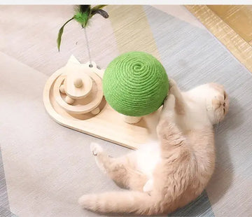 Pet Cat Tree Toys Cat Scratch Post Pet Furniture Scratching Post Cats Claw Scratcher Double Sisal Balls Cat Accessories Meifu Market