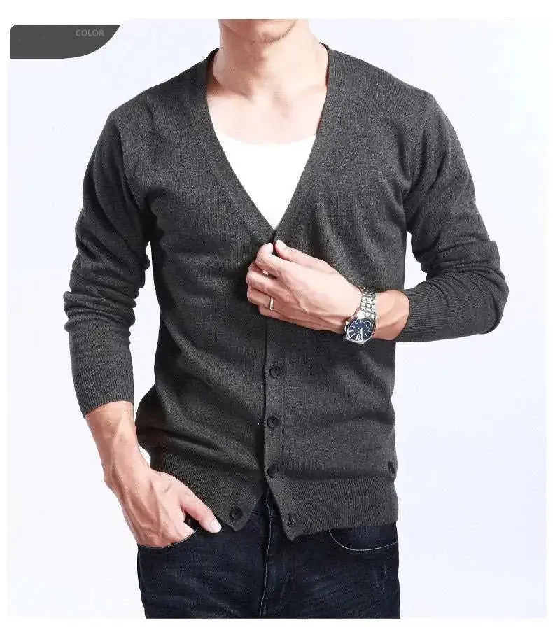 luxury cashmere cardigan | premium mens sweater coat | soft cashmere blend | energy saving